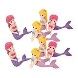 lurrose 8個 小美人魚公仔 多様なスルのチュアマーメイド置物 水族館装飾 インテリアやケーキトッパーに パーティー装飾用の魅力的な海洋フ