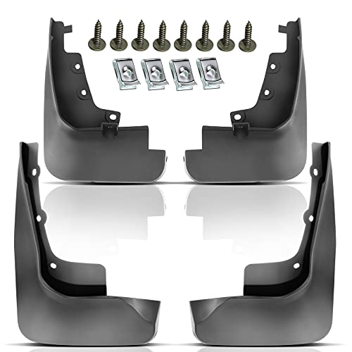 Image of YHTAUTO Set of 4 Mud Flaps Splash Guards Accessories Replacement for Ford Edge 2017-2020 Sport Utility, with Running Board, Front and Rear LH RH, Black