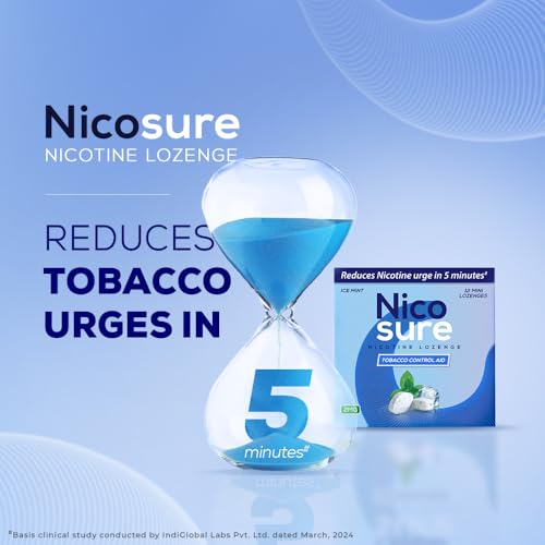 Image of Nicosure Lozenge - Pack of 3-36 Pcs | Icemint Flavour | Mini Size Max Flavour