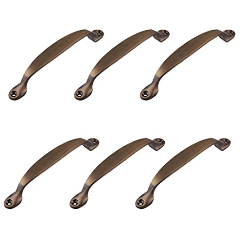 Klaxon Antique Brass Door Handle Set - 4 Inches, Elegant Vintage Design for Main Doors in Homes, Offices, & Hotels - Perfect for Wooden & Glass Doors, Pull Push Handle, Paradise Brass, Pack of 6 (B08X735GP3) Amazon Price History, Amazon Price Tracker