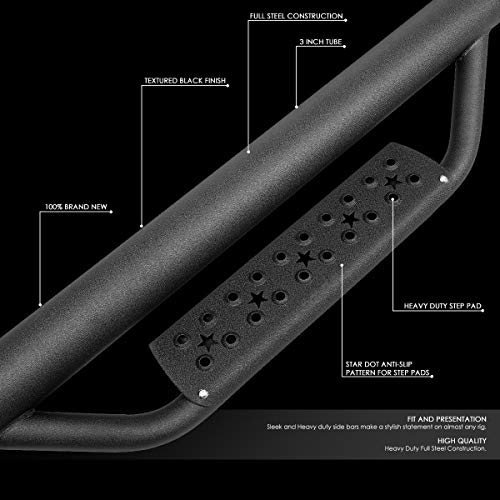 Estribos 3 pulgadas DNA Motoring para Jeep Wrangler 07-17 miniatura 2