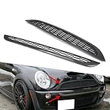 Liru 2Pcs Front Bumper Grille Mesh Grill ABS Plastic Carbon Fiber Black for BMW for MINI COOPER S R50 R52 R53 2001-2006