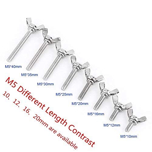 Miniatura 6 de Tornillo de ala métrica M5, 0.394 pulgadas, 0.472 pulgadas, 0.630 pulgadas, 0.794 pulgadas, 0.794 pulgadas, 0.797 pulgadas de longitud, tornillo de