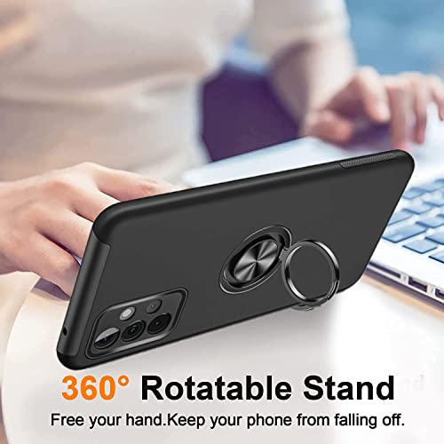 NWNK13 For Samsung Galaxy A71 4G Case Slim Fit Shockproof Tough Armor Case Ring Holder Protective Case Silicone Bumper Mobile Phone Cover for Samsung A71 4G Black - Image 3