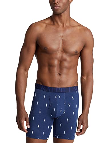 Image of POLO RALPH LAUREN Underwear Boxer Brief, 3-Pack, Stretch Classic Fit, Moisture Wicking Pouch, Regular, Trunk & Long Leg