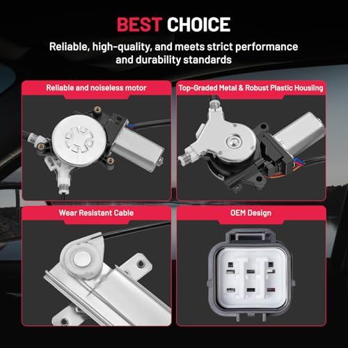 Image of BDFHYK 741-305 Power Window Regulator with Motor Front Right, Compatible with Honda Accord 2003-2007