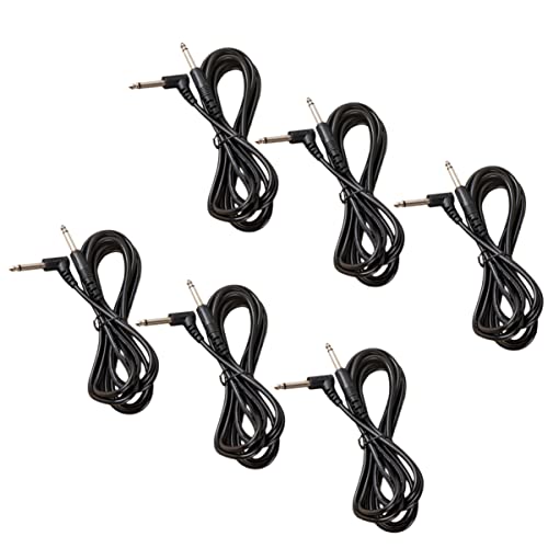 Kisangel 10pcs 6.35mm Guitar Amp Cords Coiled Extension Cables for Guitar Bass Speaker Right Angle Elbow Patch Cables Audio Line