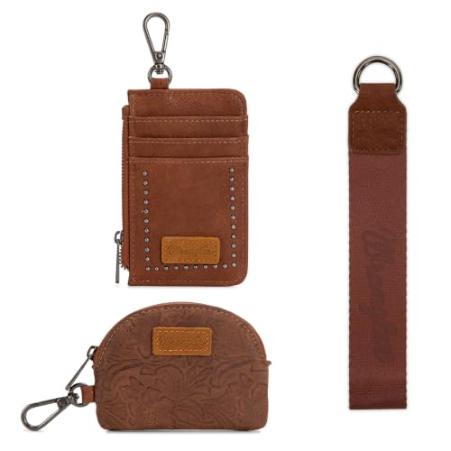 Image of Wrangler Keychain Wristlet Wallets for Women Western Dual Pouch Wristlet Credit Card Holder Wallet