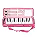 EastRock 32 Key Melodica Instrument Keyboard Soprano Piano Style with Mouthpiece Tube Sets and Carrying Bag for Beginners Adults Gift Pink