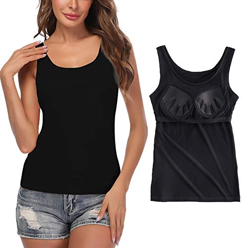 STARBILD Damen BH Hemd mit Cups Unterhemd Basic U-Ausschnitt Eingebauter BH...