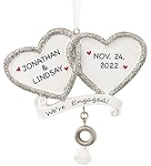 UniqXmas Personalized Our First Christmas Engaged Ornament 2023 | Customized We're Engaged Orname...