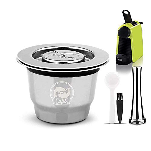 I Cafilas Refillable Capsules Stainless Steel Reusable Espresso Coffee Pods Compatible With Nespresso Originalline Brewers,I Cafilas Reusable Capsules With Coffee Tamper（1 Pod+1 Tamper） #TOP18