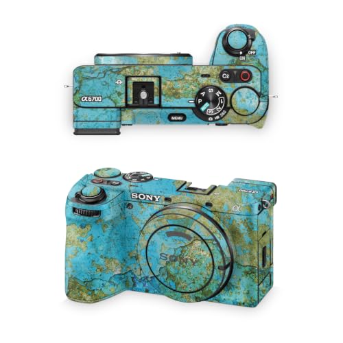 Image of Camera Skin Compatible with Sony A6700 Mirrorless Camera (2023) - Teal Marble - Premium 3M Vinyl Protective Wrap Decal Cover - Easy to Apply | Crafted in the USA by MightySkins