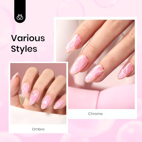 Image of Beetles Jelly Pink Gel Nail Polish, 15ML Baby Pink Sheer Clear Jelly Spring Summer Gel Polish Bubblegum Theme Glaze Long Lasting Soak Off UV French Manicure Nail Art Gift for Women