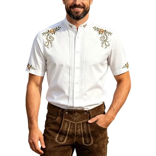Chemise détails plissés homme manches courtes pour fêtes thématiques