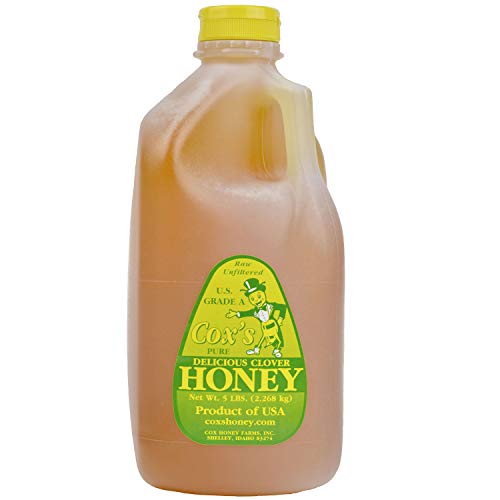 Cox's Honey - Raw Unfiltered Liquid Honey, 5 lbs | 100% Pure Clover