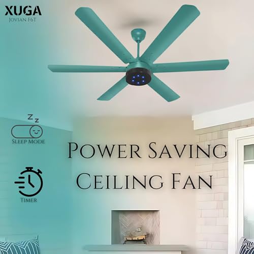 Image of XUGA Jovian F6T Premium Smart 1200mm, BEE 5-star BLDC fan,6 Blade,Remote Ceiling fan for Home, 100% Copper Motor,Energy Saving, High Air Delivery,LED(5 Year Warranty)