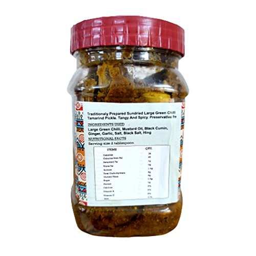 Abheesht Large Green Chilli Pickle 400g | Homemade Traditional Achar | Bada Hari Mirch Achar | Pickles in Mustard Oil