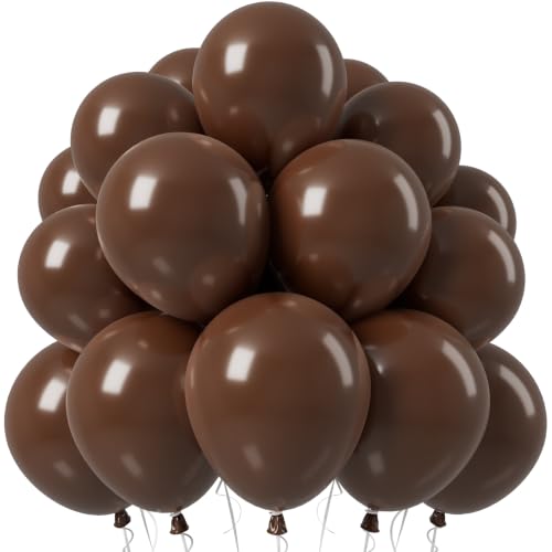 Image of Jobkoo Brown Balloons 12 Inch, Dark Brown Coffee Neutral Latex Balloon