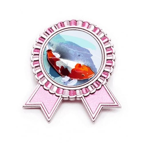 Broche poisson koï rose aquarelle, le cadeau idéal en métal M