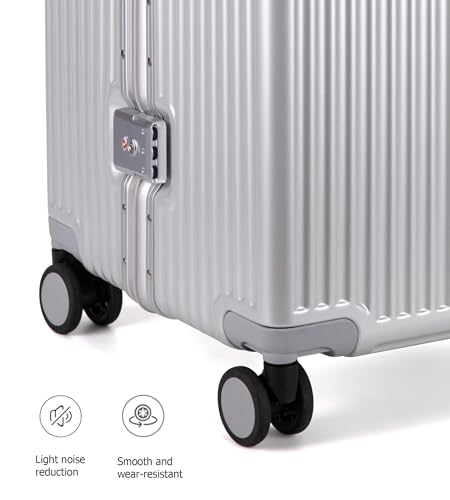 Image of feilario Super Large Aluminum Frame Checked Zipperless Luggage | Zipperless access, PC shell, TSA lock, cup /phone holder and 126L capacity suit dorm moves, moving and long trips