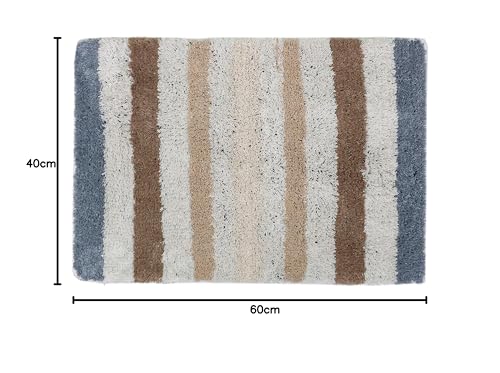 Image of THE HOME TALK Cotton Bathmats | Water Absorbent Runners | Regular Striped Rugs | Floor Mats for Kitchen, Bathroom & Sink | Ultra Soft Mats | Non-Slip Store (‎Sage, 40x60 CM)
