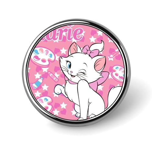 マリーちゃん 猫 ネコ ボタンブローチ メンズ レディース 缶 ボタン 胸章 徽章 おしゃれ 胸飾り アクセサリー 工芸品 男女兼用 プレゼント 25mm