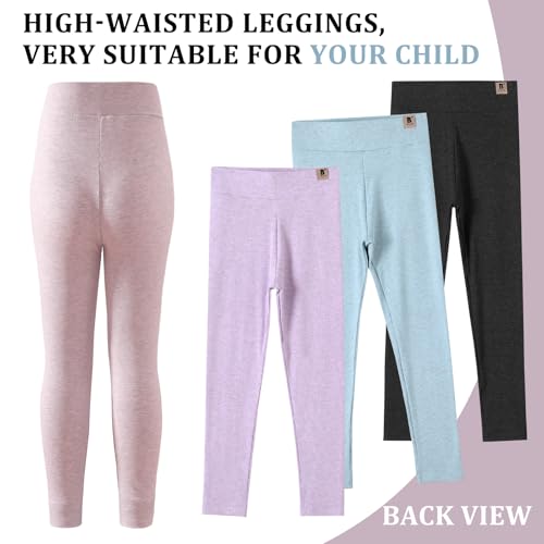 6 Pack Girls Leggings Kids High Waisted Stretchy Pants Soft Comfortable Full Length Leggings for Girls3
