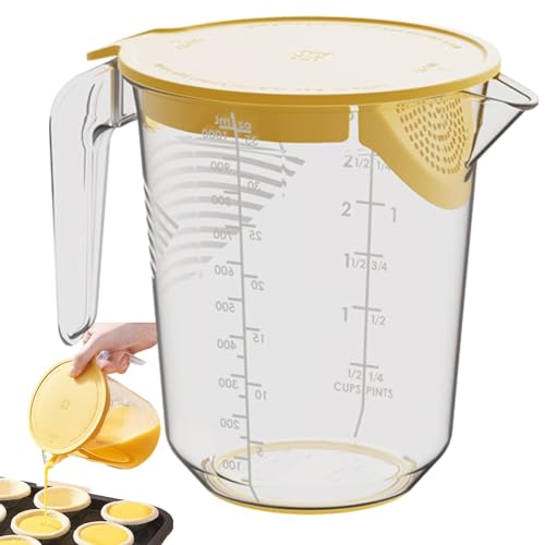 液体計量カップ ハンドル付き 大容量 1L 耐熱 キッチンベーキング用 (黄色)