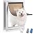 Dog Door Aluminum Pet Door with Extra-Large Flap, Doggie Door Designed with Automatic Closing Magnetic Flap, Telescoping Tunnel & Lockable Sliding Panel for Extreme Weather,Medium