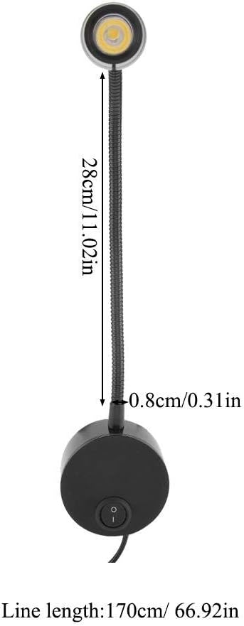 Garosa Adjustable Bedside LED Light Lamp Touch LED Reading Standing Light Flexible LED Desk Light Spotlight Reading Lamps for Bedroom Office Workbench Studio Hotel 50~240V