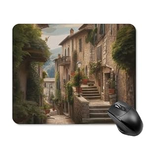 Mauspad Italien Toskana Office Mauspad Vernähte Kanten Waschbar Schreibtischunterlage, Für Computer, Laptops, Zuhause, 25x30cm