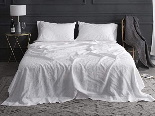Parure de lit en lin marron 99x190 pour lit simple