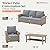 MIXPATIO Patio Furniture Set 4 pcs, Wicker Outdoor Patio Furniture, 3-Seat Sofa, 2 Single Chairs and Coffee Table, Rattan Patio Conversation Set for Backyard Deck, Grey