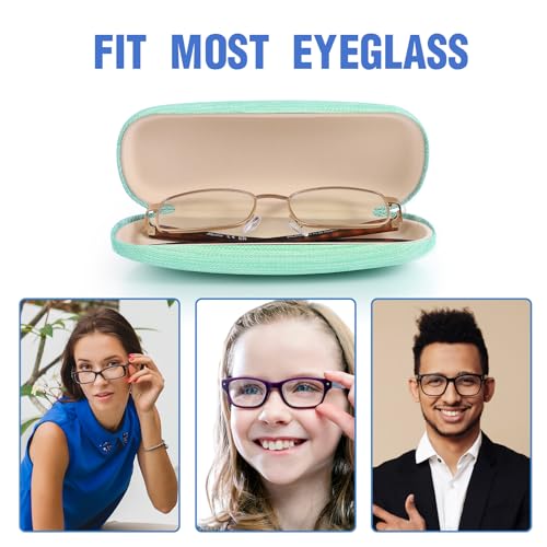 Image of 3 Pack Glass Cases Hard Shell, Portable Hard Eyeglasses Case Linen Fabrics Eyeglass Organizations for Women Girls