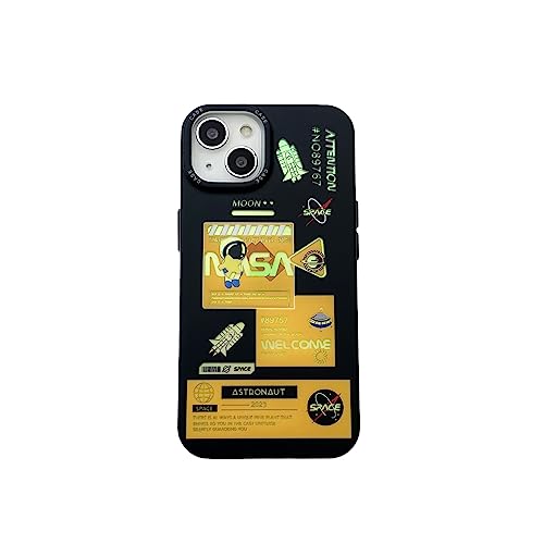 Coque iPhone 14 Plus Yonds Queen fusée jaune astronaute