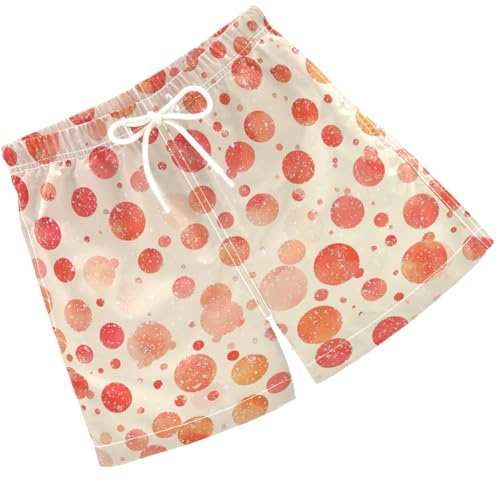 Pigsaly Boys Swim Trunks Coral Peach Gradient Flashing Red Orange Glitter Boys Board Shorts Swimsuit Swimwear Bathing Suit S
