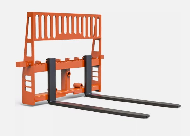 48" Skid Steer Pallet Fork Frame Orange Attachment W/Heavy-Duty Blades 4000lbs