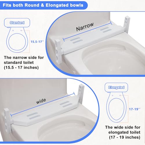 XIAOSHUNER Raised Toilet Seat with Handles for Elderly, Adjustable Height, Add 5.5 inches,Elongated Toilet Seat Risers for Seniors, 300lbs, Fit Any Toilet, with Lid, White by XIAOSHUNER - Image 5