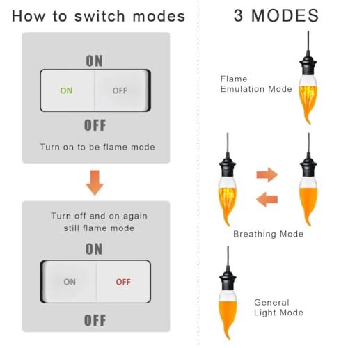 Flammen-Glühbirne Batdtech 4er Set LED E14 mit Flammeneffekt