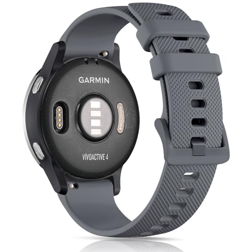 GEAK 22mm Watch Band Compatible with Garmin Forerunner 265/255 Watch Band 22mm Silicone Sport Band Compatible with Garmin Venu 4 3/Venu 2/Vivoactive 4 45mm/Forerunner 265/255 Smart Watch Women Men