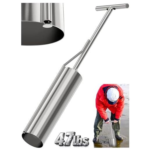 SturdyShape Premium Clam Gun for Clamming Stainless Steel with Vent V4 36 Inch and 5 Inch Tube Diameter HD for Recreational Clam Diggers & Harvesters (V4 36inch)