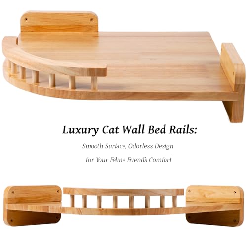 Estante para gatos de madera con 3 niveles y cama plush miniatura 4
