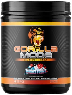 Gorilla Mode Pre Workout - Massive Pumps · Laser Focus · Energy · Power - L-Citrulline, Creatine, L-Tyrosine, Betaine, Hydroprime®, Alpha-GPC, 400mg Caffeine, Huperzine A - 792g (Rocket Frost)