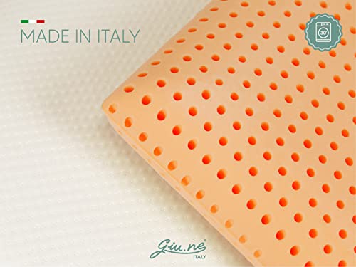 GIU.NE® - Novità Cuscino per Adulti Memory Foam 100% LAVABILE - ottimo per la Cervicale - sempre pulito e igenizzato - Sfoderabile - Modello Saponetta 70x40x12 - Ultra Comfort