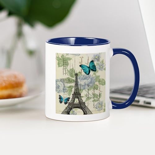 Taza de cerámica CafePress floral París 11 oz miniatura 4