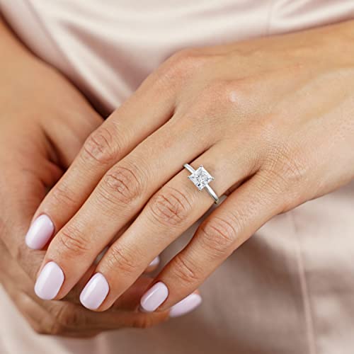 Diamond Wish IGI Certified 1 1/5 Carat Princess Cut Lab Grown Diamond Ribbon Halo Engagement Ring for Women in 14k White Gold (G-H, VS1-VS2, cttw) Promise Anniversary Ring Size 7 - Thumbnail 5