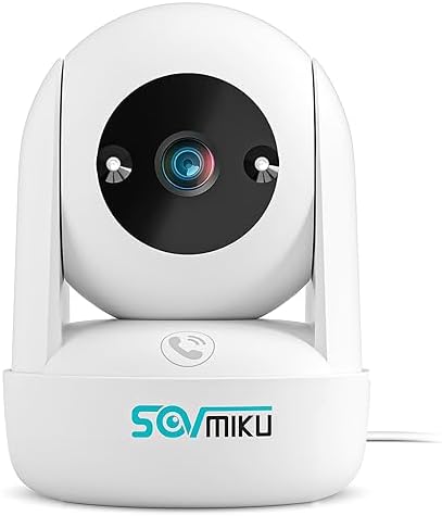 SOVMIKU CB2 2k AI Tracking Security Camera for Home,Pet Camera Indoor, Baby Monitor,360° View Pan/Tilt Surveillance Camera, Two Way Audio,Night Vision,Easy to Setup,Audible Alarm,2.4GHz Wi-Fi,SD Slot