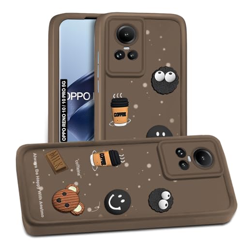 Image of AESTMO Back Case Cover for Oppo Reno 10 /10 Pro 5G Cover | Cute Fun Cartoon 3D Ball | Coffee Silicone Case | Full Body Protection | Camera Protection Back Cover for Oppo Reno 10 /10 Pro 5G (Brown)