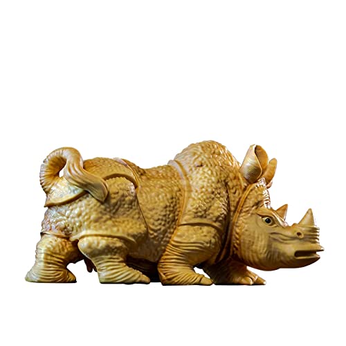 Figurine de rhinocéros en bois de 12 cm pour sublimer votre étagère de bibliothèque